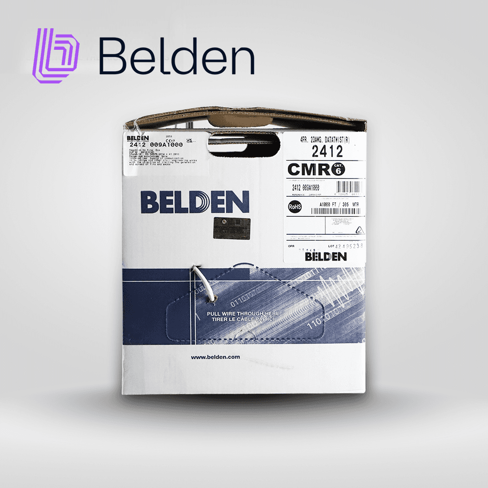 CABLE UTP CAT6+ BELDEN 2412 009A1000 / INTERIOR / BLANCO / 350MHZ / 4 PARES / 23 AWG / FORRO PVC / CMR / CERTIFICABLE / BOBINA EN CAJA / 1,000 PIES 305 METROS - Miniatura 4
