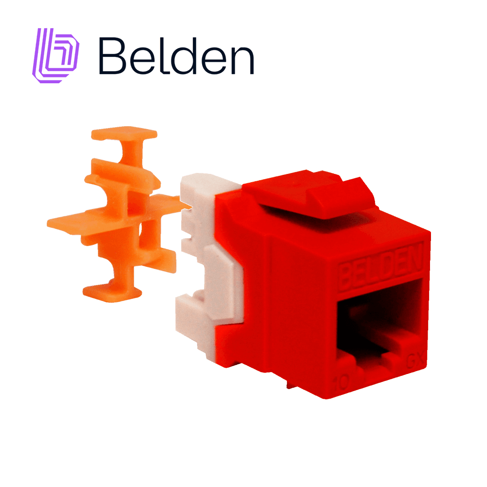 CONECTOR MODULAR JACK RJ45 CAT6A BELDEN AX104152  ESTILO KEYCONNECT NARANJA COMPATIBLE CON FACEPLATE AX102660,AX102655,AX102249 PATCH PANEL MODULAR AX103114,AX103115,AX104599 ESQUEMA DE CABLEADO T568A/B HERRAMIENTA COMPATIBLE AX100749 USO INTERIOR CA - Miniatura 2