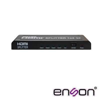 DISTRIBUIDOR HDMI ENSON ENS-HDMI14 CON UNA ENTRADA Y CUATRO SALIDAS HDMI PARA DISTRIBUIR EL VIDEO DE UN DISPOSITIVO (LAPTOP, GRABADOR DE VIDEO, CONSOLAS DE VIDEOJUEGO, ETC) A CUATRO PANTALLAS DISTINTAS AL MISMO TIEMPO, INCLUYE FUENTE DE ALIMENTACION  - Miniatura 3