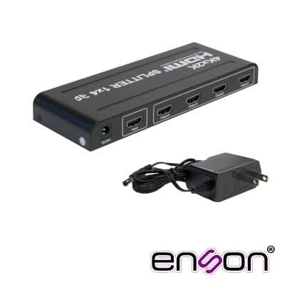 DISTRIBUIDOR HDMI ENSON ENS-HDMI14 CON UNA ENTRADA Y CUATRO SALIDAS HDMI PARA DISTRIBUIR EL VIDEO DE UN DISPOSITIVO (LAPTOP, GRABADOR DE VIDEO, CONSOLAS DE VIDEOJUEGO, ETC) A CUATRO PANTALLAS DISTINTAS AL MISMO TIEMPO, INCLUYE FUENTE DE ALIMENTACION  - Miniatura 4
