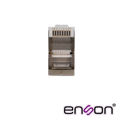 CONECTOR PLUG  SRJ45 BLINDADO CAT6 ENSON ENS-SRJ45-CAT6 PARA CABLE UTP BLINDADO PONCHADO TRADICIONAL - Miniatura 2