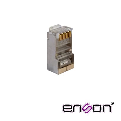 CONECTOR PLUG  SRJ45 BLINDADO CAT6 ENSON ENS-SRJ45-CAT6 PARA CABLE UTP BLINDADO PONCHADO TRADICIONAL - Miniatura 3