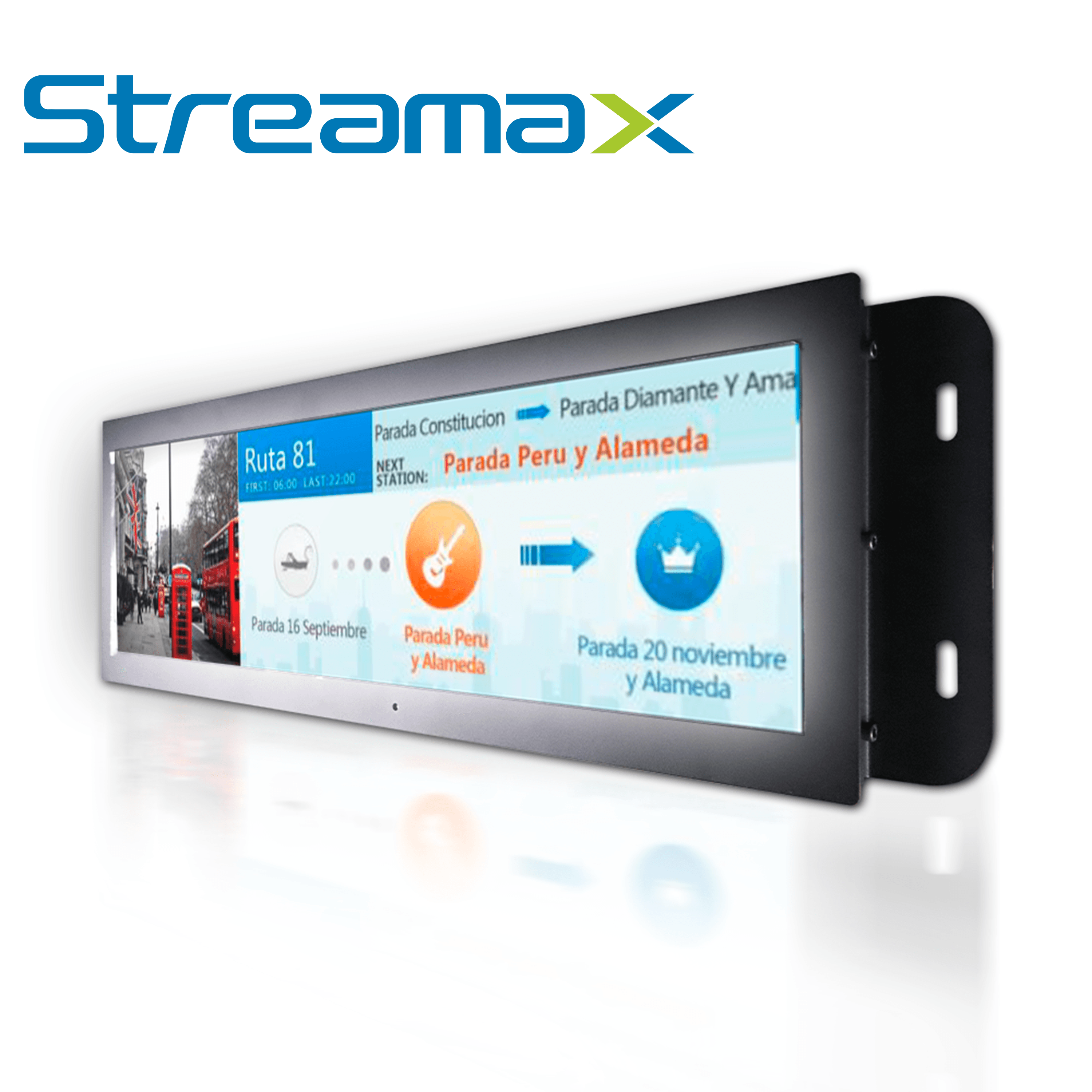 DISPLAY DE PASAJEROS PARA SOLUCION EN AUTOBUS STREAMAX ML16MAX-286 / 28.6 PULGADAS / CONECTOR DJ7031-6.3-21 / FIJACION EN TECHO O PARED COLGANTE / PARA ANUNCIAR PARADAS, ESTACIONES Y TIEMPO / SISTEMA OPERATIVO ANDROID - Miniatura 6