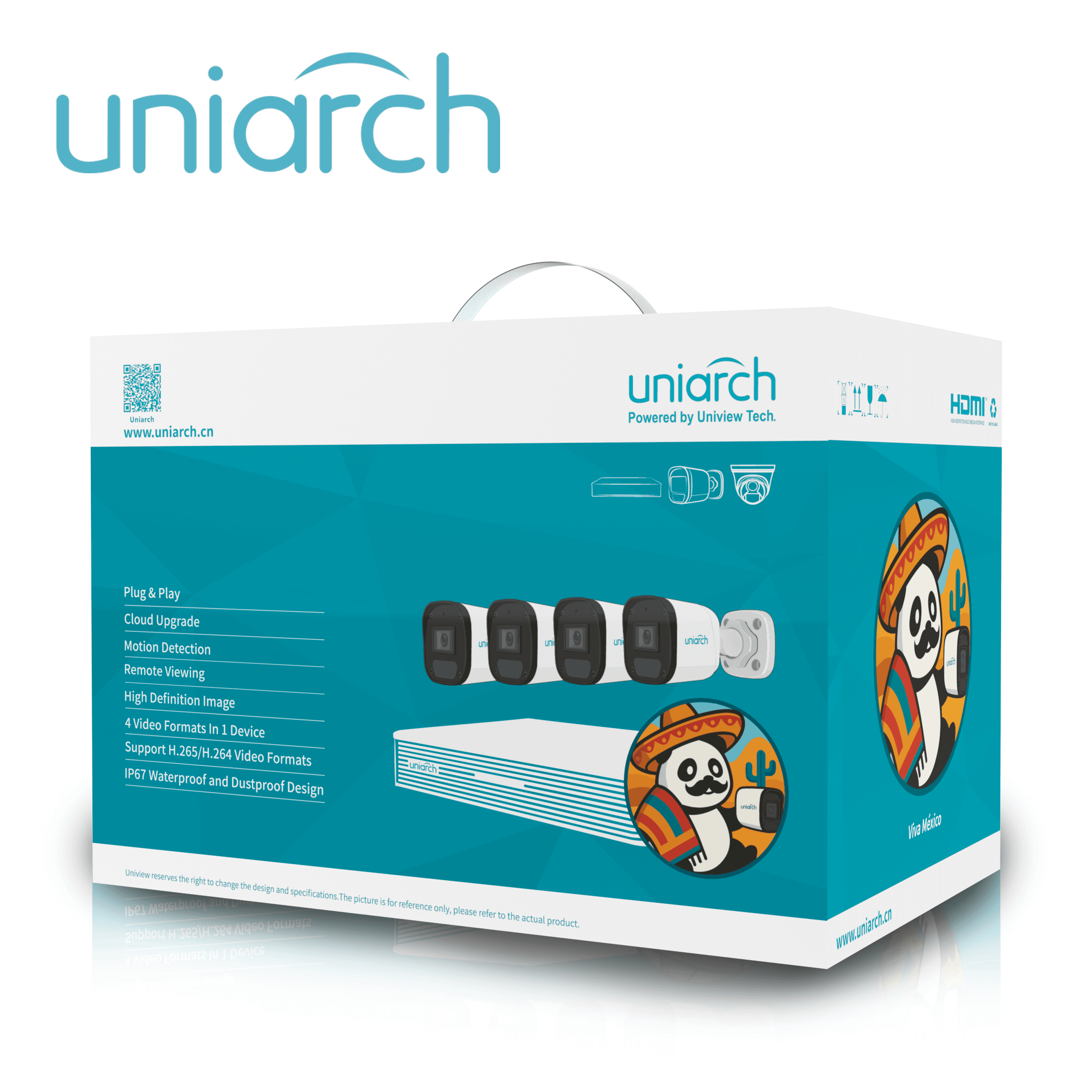 KIT MINI FIXED BULLET UNIARCH IPKIT-104S-4BC / 4CAMARAS-MINI- BULLET-2MP / IPC-B132-AF28-E / ULTRA265 / FULL-HD / LENTE 2.8 MM / DWDR / 30MIR MICROFONO INTEGRADO / HUMAN BODY DETECTION 2.0 / DETECCION DE AUDIO / POEAF / IP67 / 1-NVR-104S3-P4-E / HAST - Miniatura 3