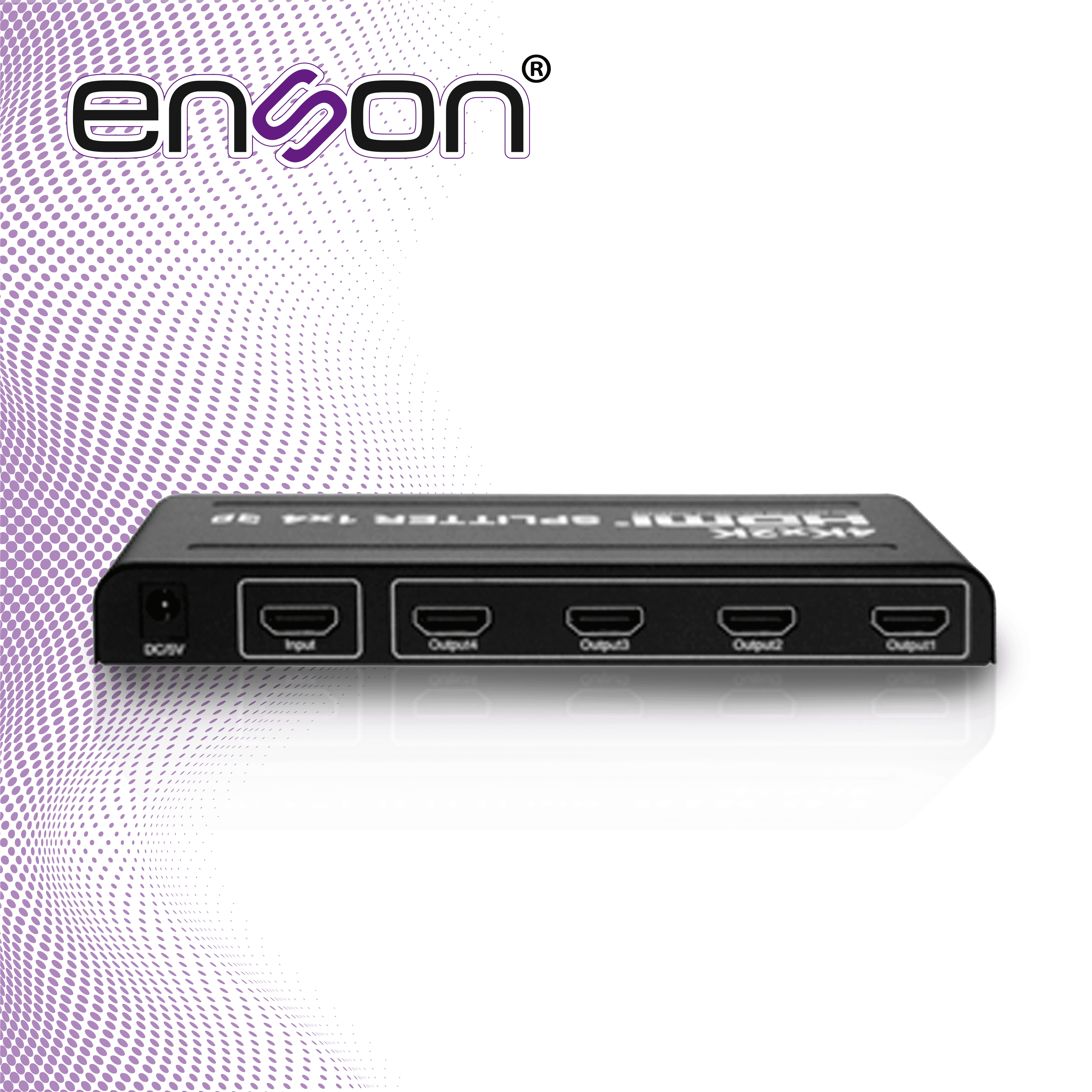 DISTRIBUIDOR HDMI ENSON ENS-HDMI14 CON UNA ENTRADA Y CUATRO SALIDAS HDMI PARA DISTRIBUIR EL VIDEO DE UN DISPOSITIVO (LAPTOP, GRABADOR DE VIDEO, CONSOLAS DE VIDEOJUEGO, ETC) A CUATRO PANTALLAS DISTINTAS AL MISMO TIEMPO, INCLUYE FUENTE DE ALIMENTACION  - Miniatura 7