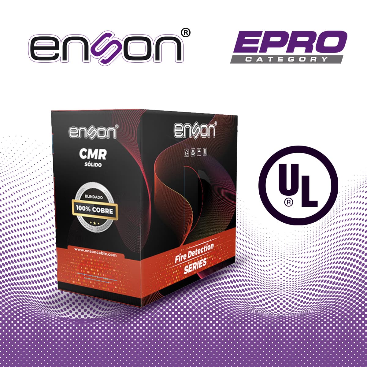 CABLE PARA DETECCION DE INCENDIO ENSON EPRO-5320F FORRO PVC ROJO CMR RISER-FPLR BLINDADO 2C/18AWG 100 POR CIENTO COBRE CONDUCTOR SOLIDO CERTIFICACION UL 305 METROS - Miniatura 3