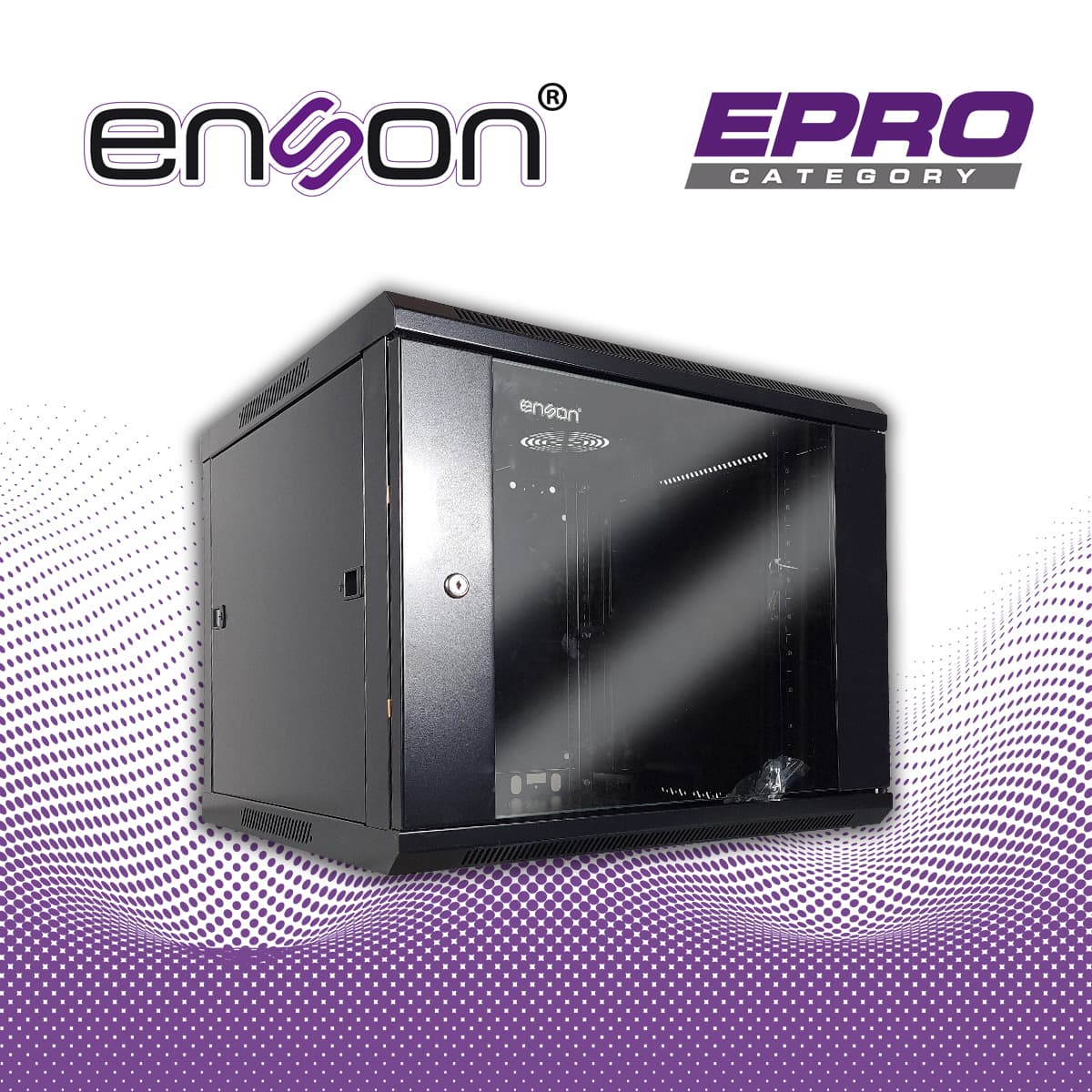 GABINETE DE PARED ENSON ENS-RKGB9U2 9UR PUERTA FRONTAL DE CRISTAL TEMPLADO CON CERRADURA DE SEGURIDAD RANURAS DE VENTILACION EN LA PARTE SUPERIOR PARA 2 VENTILADORES DE 11 CM 600X600X501MM - Miniatura 5
